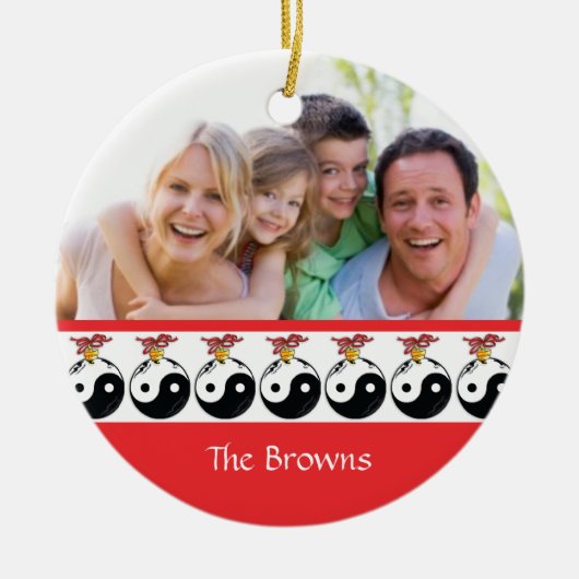 イン&ヤンクリスマスオーナメント セラミックオーナメント (正面)