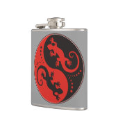 イン&ヤンゲッコス黒赤+あなたの背景アイディア フラスク (左)