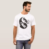 イン&ヤンゲッコス黒+あなたのアイディア Tシャツ (正面フル)