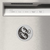 イン&ヤンゲッコス黒+あなたの背景とアイディア マグネット (インサイチュ (食洗機))