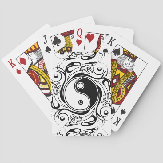 イン&ヤンシンボルブラックアンドホワイトタトゥースタイル トランプ (裏面)