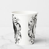 イン&ヤンシンボルブラックアンドホワイトタトゥースタイル 紙コップ (右)