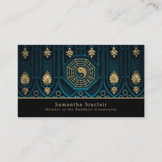 イン&ヤンシンボル、仏教、仏教 名刺 (正面)
