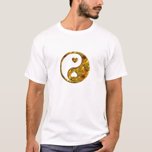 イン&ヤン/ハート金ゴールド Tシャツ (正面)