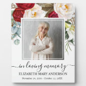 イン・ラブ・メモリー写真レッド・ローズ・フローラ記念 フォトプラーク (正面)