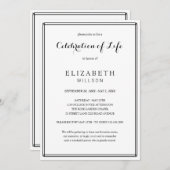イン・ラブ・メモリー・お祝い・オブ・ライフ・フレーム葬祭 招待状 (正面/裏面)