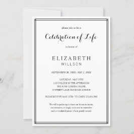 イン・ラブ・メモリー・お祝い・オブ・ライフ・フレーム葬祭 招待状