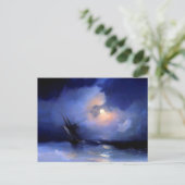 イヴァン・アイヴァゾフスキーによる月夜の海上の嵐 ポストカード (スタンド正面)