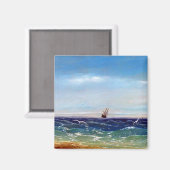 イヴァン・アイヴァゾフスキーによる海でのセーリング マグネット (正面/裏面)