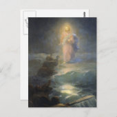 イヴァン・アイヴァゾフスキー – イエスは水の上を歩く ポストカード (正面/裏面)