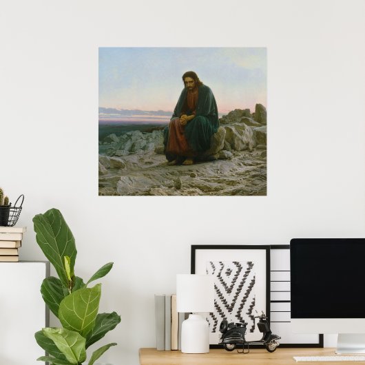 イヴァン・ニコラエヴィッチ・クラムスコイによる砂漠のキリスト ポスター (ホームオフィス)