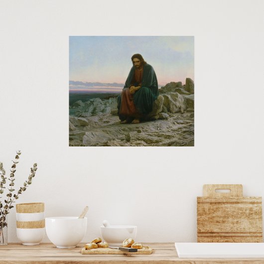 イヴァン・ニコラエヴィッチ・クラムスコイによる砂漠のキリスト ポスター (キッチン)