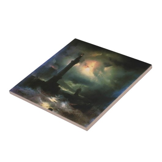 イヴァンAivazovsky-のNeapolitan灯台 タイル (側面)