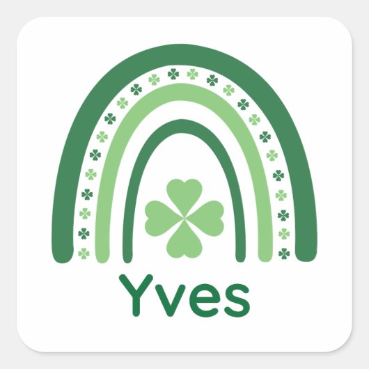 イヴズネームクローバーボホーレインボー スクエアシール (正面)