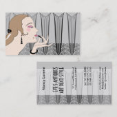 イヴ、アールデコ·レディー·イン·グレー·アンド·ターペ 名刺 (正面/裏面)