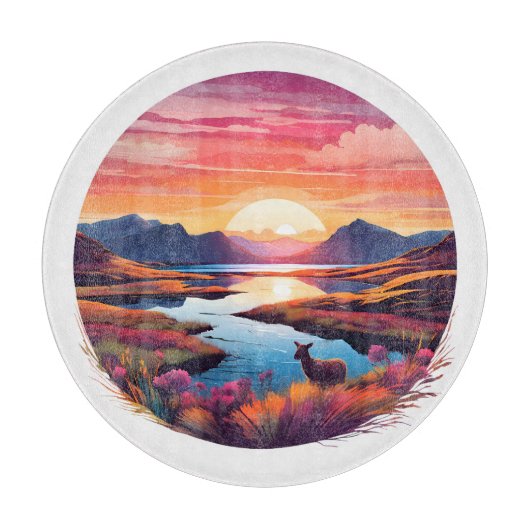 イーウェサンセットインスコットランド カッティングボード (正面)