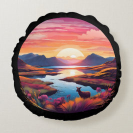 イーウェサンセットインスコットランド ラウンドクッション