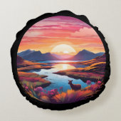 イーウェサンセットインスコットランド ラウンドクッション (裏面)