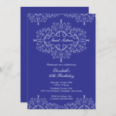 イーガントブルーSweet sixteen誕生日招待状 招待状 (正面/裏面)