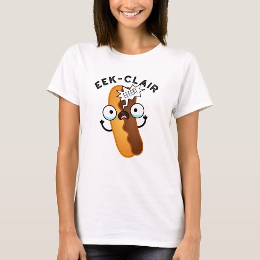 イークレア おもしろ ダジャレ エクレア Tシャツ (正面)