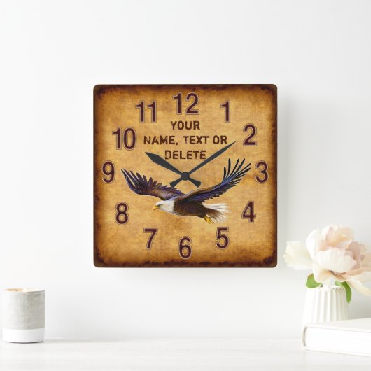イーグパーソナライズされたル・ウォール・クロック スクエア壁時計 (ホーム)