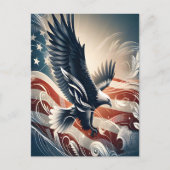 イーグルがアメリカ上空を舞う ポストカード (正面)