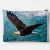 イーグルが嵐の上で舞い上がる アクセサリーポーチ (裏面)