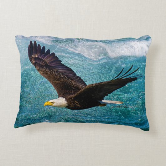 イーグルが嵐の上で舞い上がる アクセントクッション (裏面)