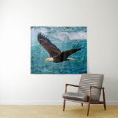 イーグルが嵐の上で舞い上がる タペストリー (インサイチュ(横))