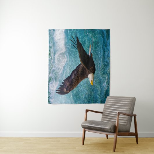 イーグルが嵐の上で舞い上がる タペストリー (インサイチュ)