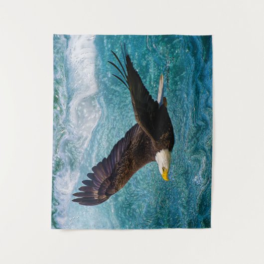 イーグルが嵐の上で舞い上がる タペストリー (正面)