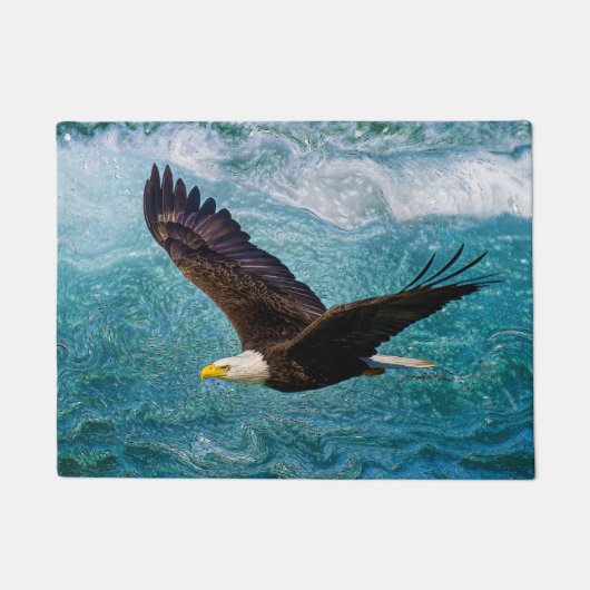 イーグルが嵐の上で舞い上がる ドアマット (正面)