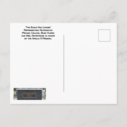 イーグルが着陸したNasaの像 ポストカード (裏面)