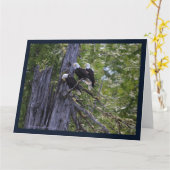 イーグルつるズの折り畳まれたグリーティングカード カード (黄色い花)