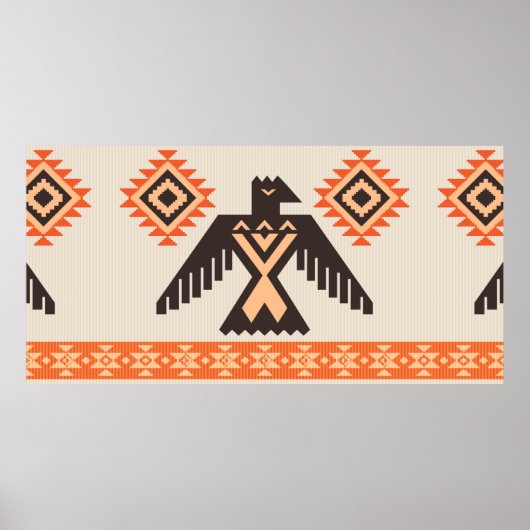 イーグルとの民族部族オーナメント ポスター (正面)