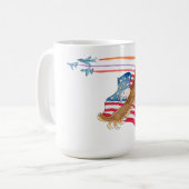 イーグルとアメリカ国旗 コーヒーマグカップ (正面左)