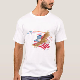 イーグルとアメリカ国旗 Tシャツ