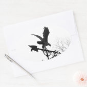 イーグルと矢印 楕円形シール (封筒)