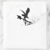 イーグルと矢印 楕円形シール (バッグ)