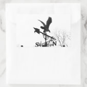 イーグルと矢印 長方形シール (バッグ)