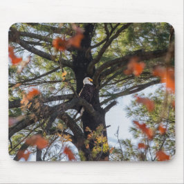 イーグルと落下葉する マウスパッド