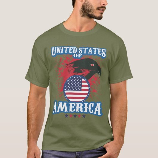 イーグルのあるアメリカ合衆国 Tシャツ (正面)