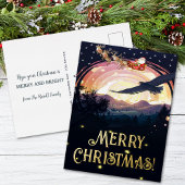 イーグルのサンタ見張り 箔シーズンポストカード