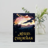 イーグルのサンタ見張り 箔シーズンポストカード (立ち正面)