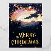 イーグルのサンタ見張り 箔シーズンポストカード (正面)