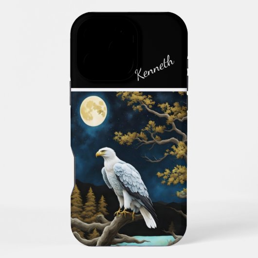 イーグルの夜の柳の止まり木 iPhoneケース (裏面)