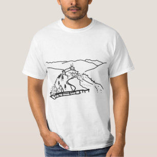 「イーグルの巣、ベルクテッサーガーデン」 ミニマリスト・アート Tシャツ