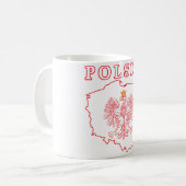 イーグルの赤いポルスカの地図 コーヒーマグカップ (正面左)