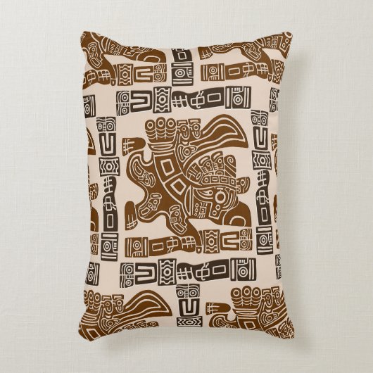 イーグルアステカウォリアー部族古代アート アクセントクッション (正面(垂直))