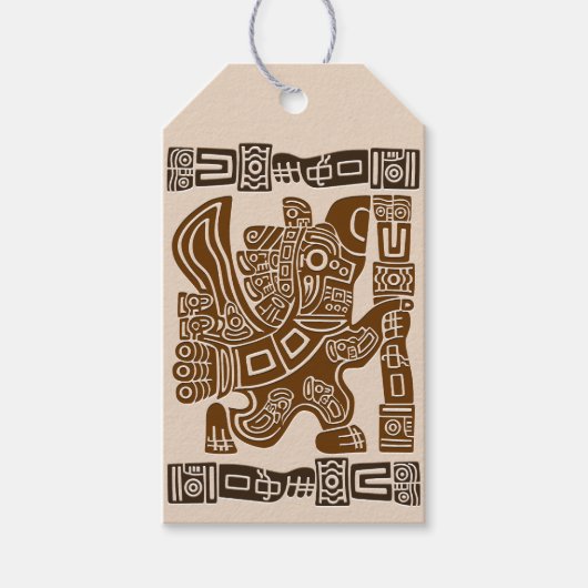 イーグルアステカウォリアー部族古代アート ギフトタグ (正面)